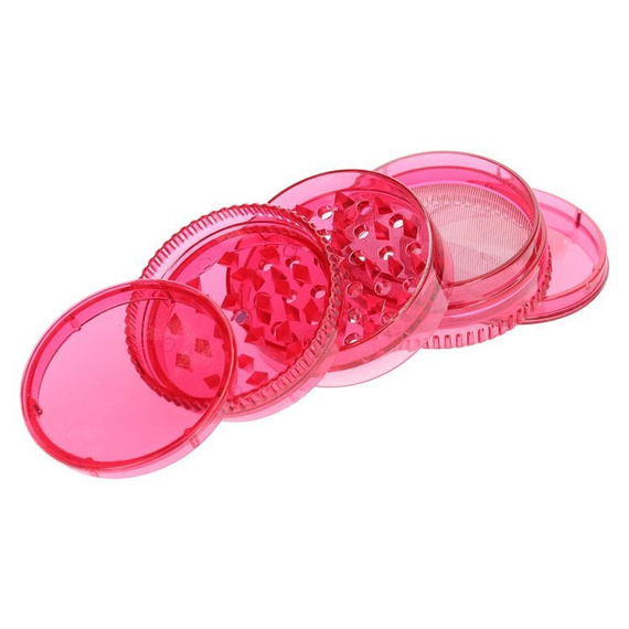 Młynek akrylowy CONEY 4 częściowy 6 cm czerwony